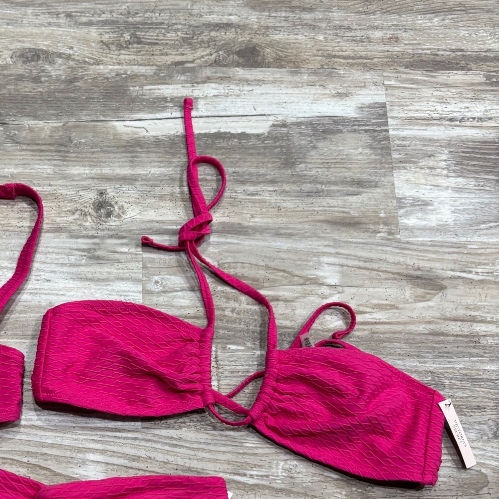 VICTORIA'S SECRET FUSCHIA SWIM TOP SIZE LARGE